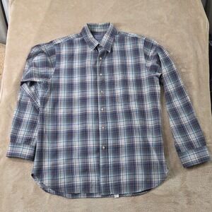 Vintage Pendleton Sir Pendleton Wool Shirt Men large Blue Plaid Button Up L/S